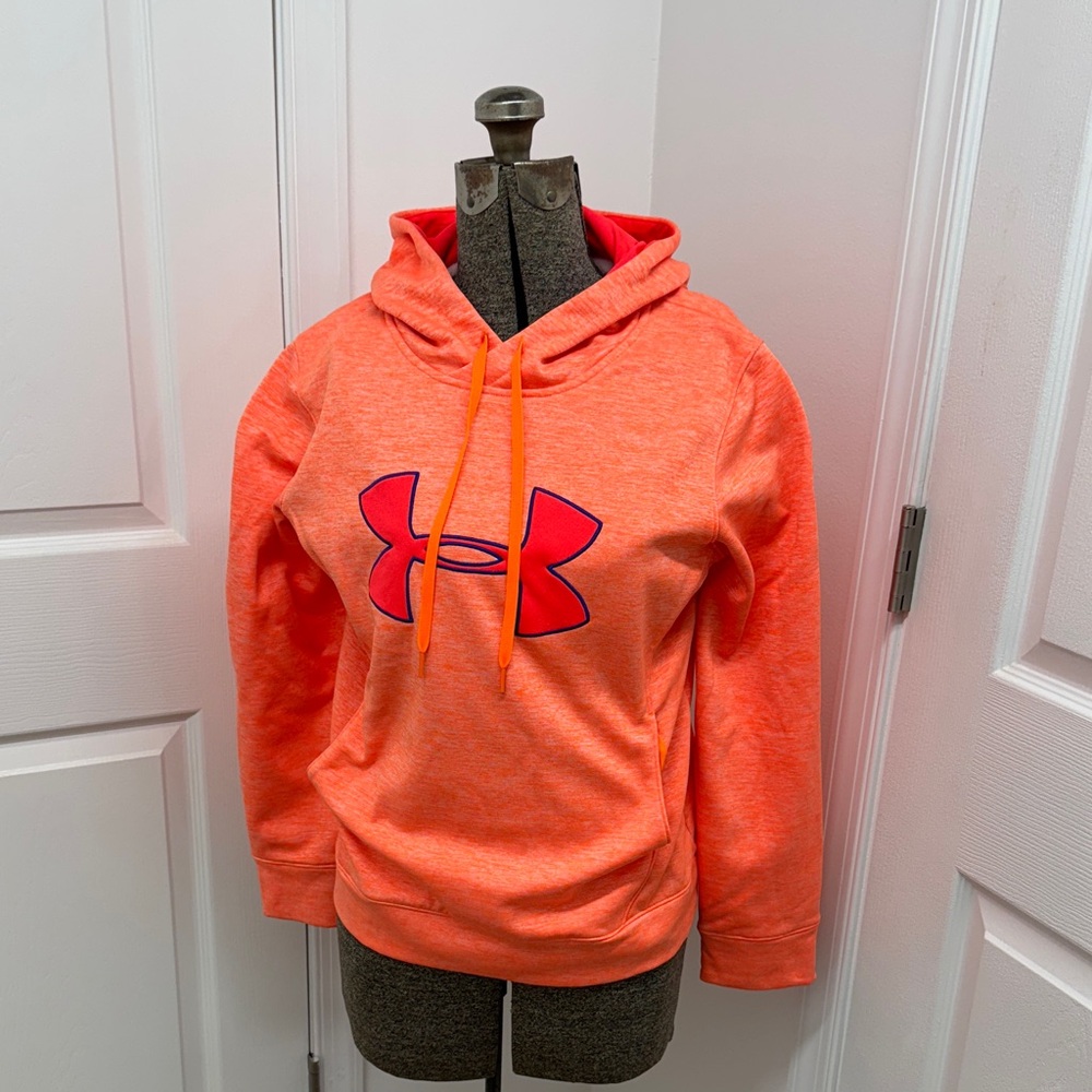Women’s Large Under Armour Bright Orange Hoodie with a Front Pocket